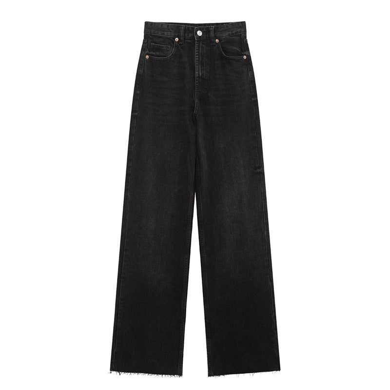 Harajuku-Inspired Women's Loose Wide-Leg Denim Pants