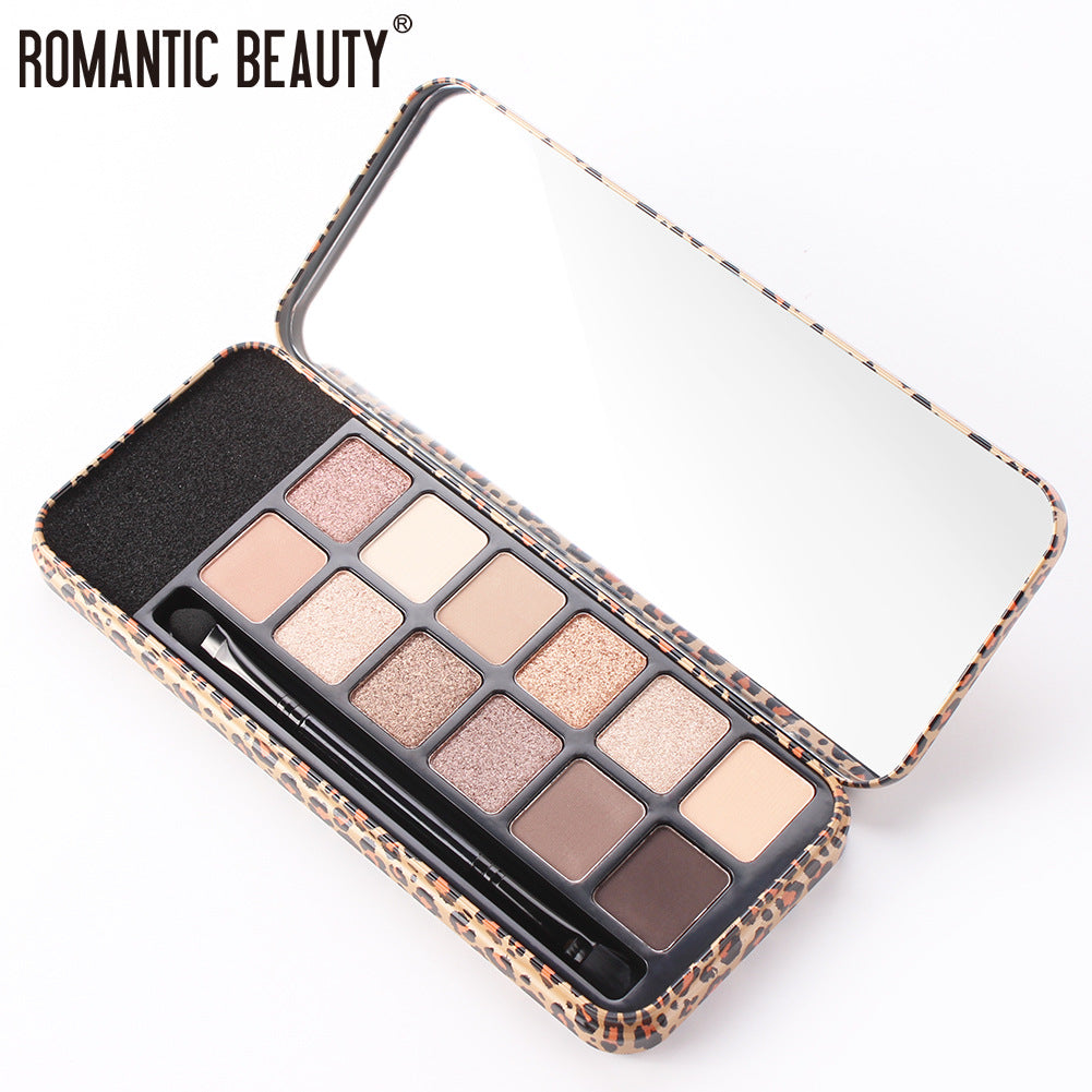 Vibrant Multicolor Leopard Eye Shadow Palette with Glitter