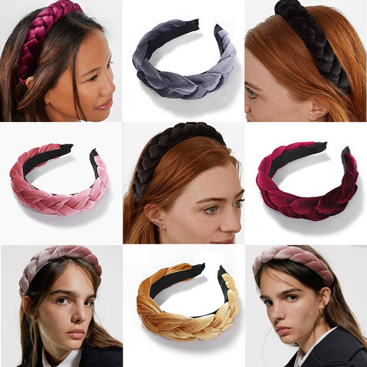 Creative Gold Velvet Twist Braid Headband