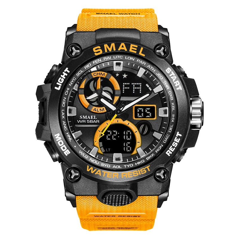 Men's 50M Waterproof Sport Watch - Dual Time Military Style