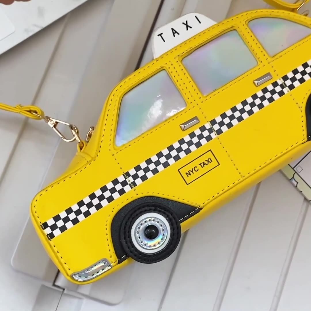 3D Taxi Car Shape Handbag - Yellow Harajuku Style