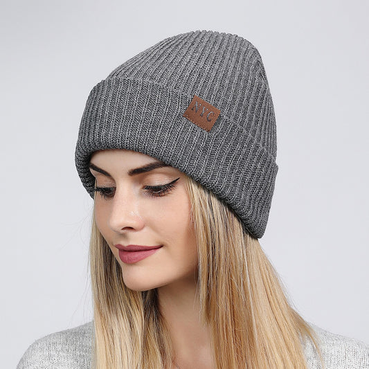 Harajuku Solid Color Warm Windproof Knitted Cap
