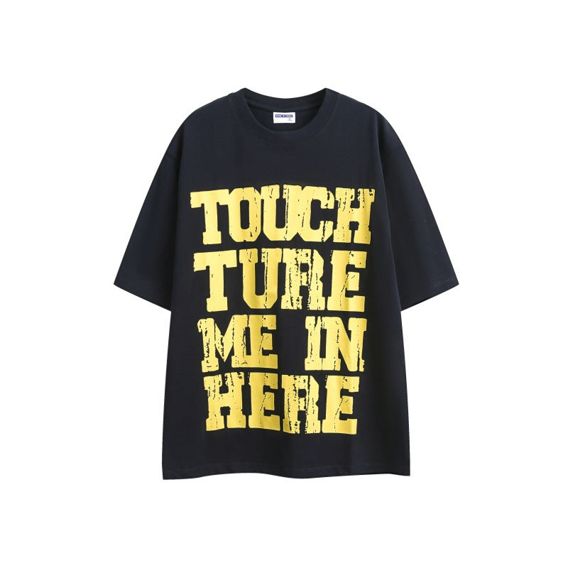 Harajuku Style Letter Printed Loose Fit Short Sleeve Tee