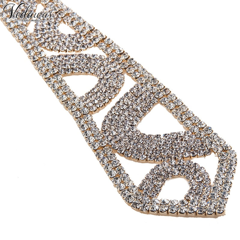 Harajuku Style Rhinestone Tie Shaped Maxi Necklace