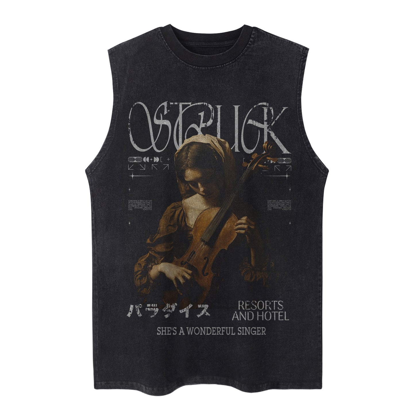Streetwear Vest Men's Tank Top with Creative Letter Print