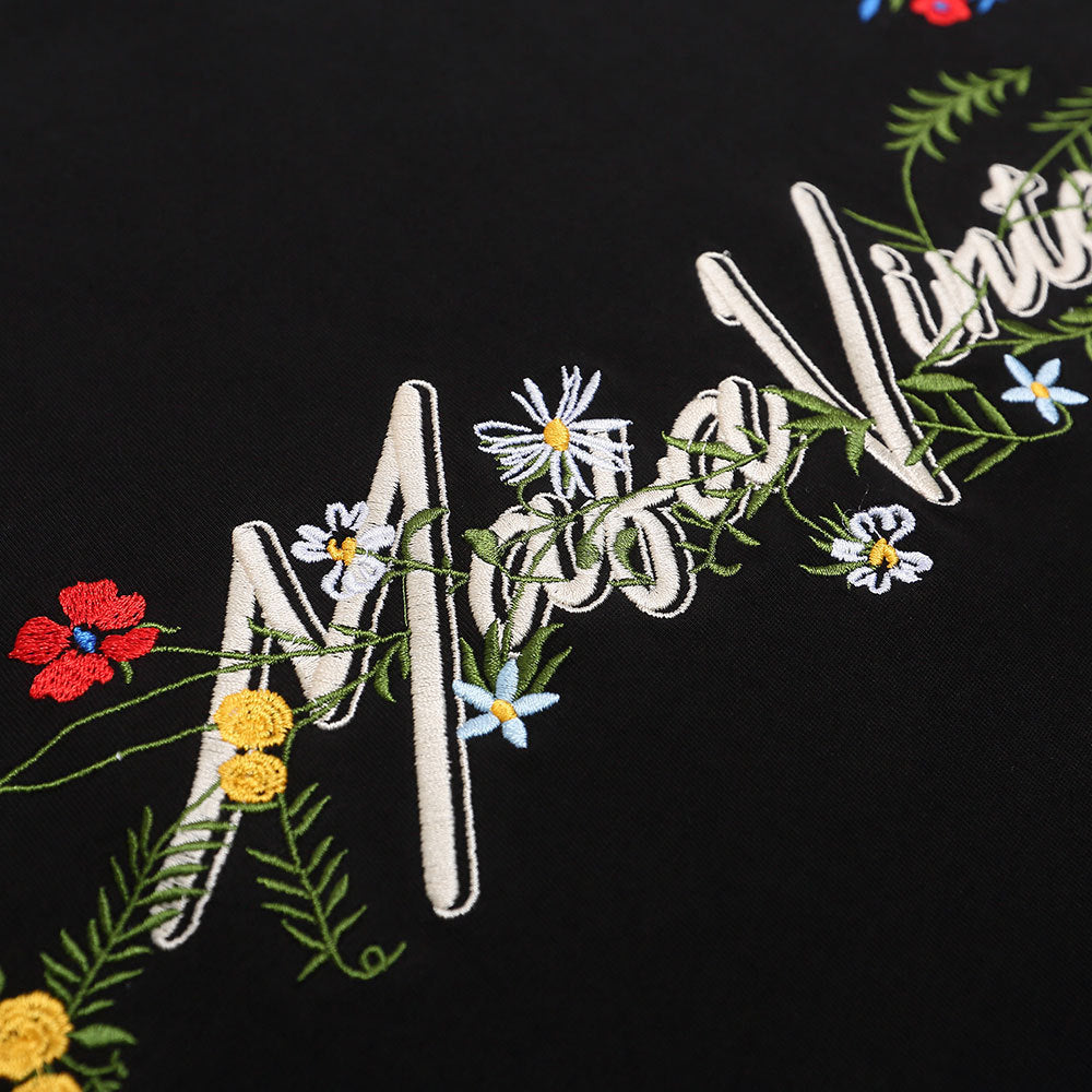 Playful Plant Vine Embroidery T-Shirt for Men