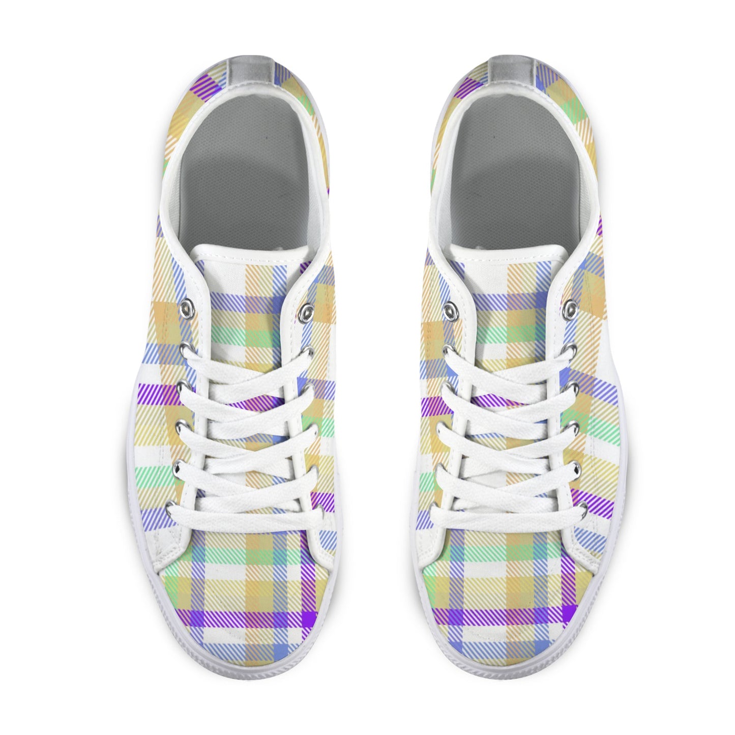 Pastel Plaid Low Top Women's Shoes