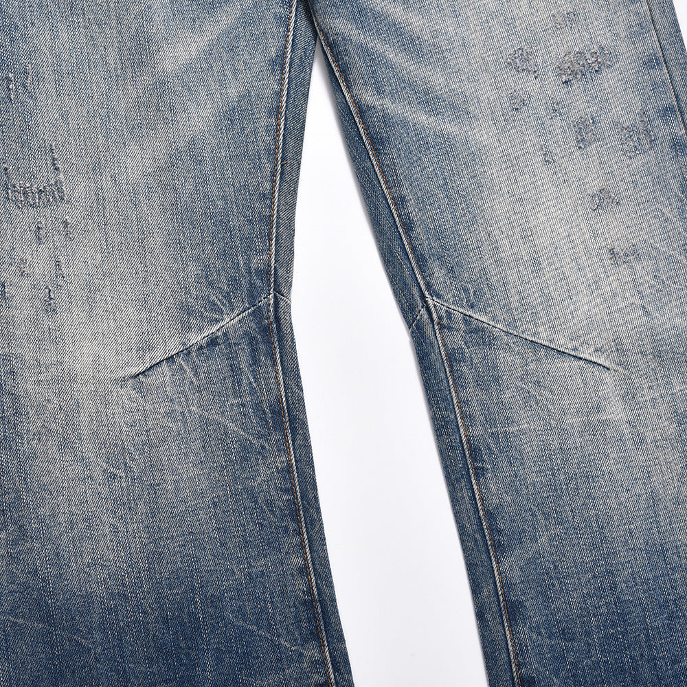 Men's Loose Fit Washed Denim Pants - Harajuku Street Style