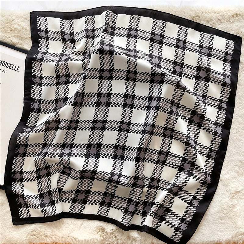 Harajuku Style Checkered Square Scarf