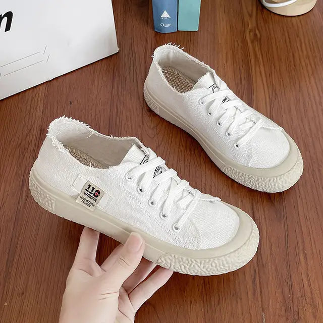 Thick Soled Canvas Shoes for Female Students