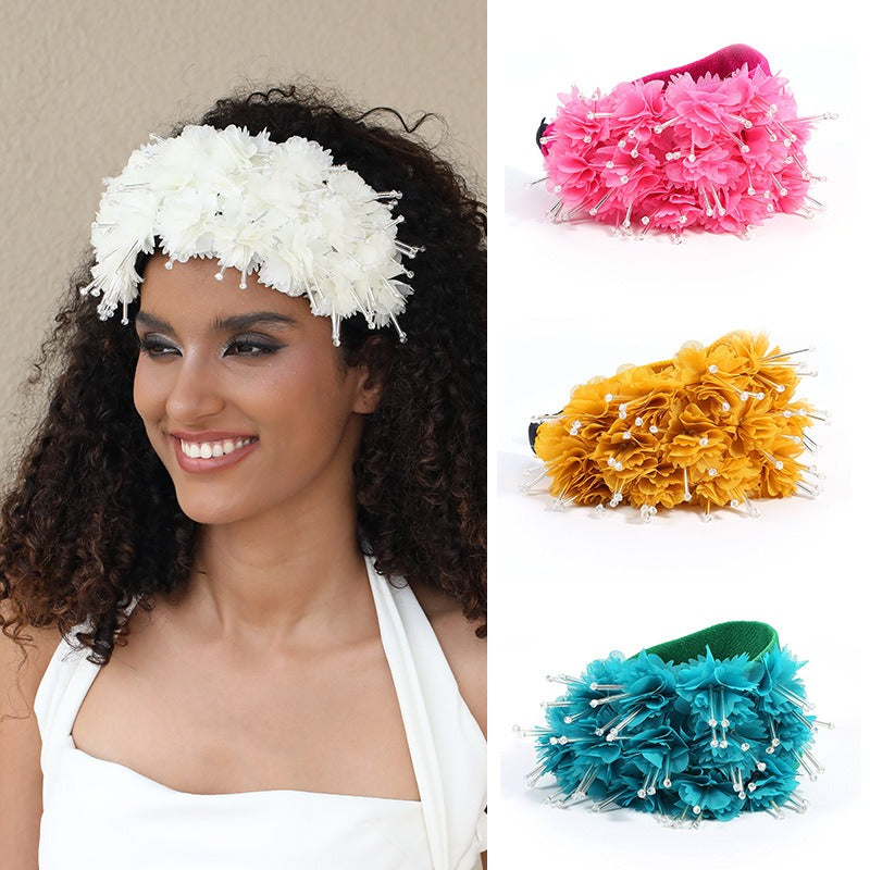 Fashionable Wide Edge Fabric Crystal Headband