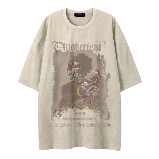 Print Short Sleeve Loose Trendy T-Shirt for Men