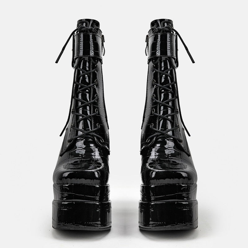 Harajuku Style Super High Heel Square Head Women's Boots