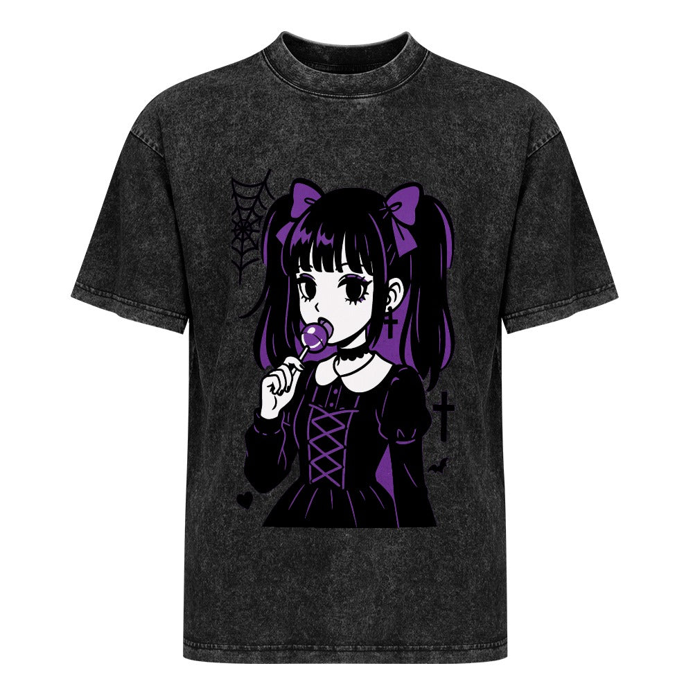 Purple Goth Emo Harajuku Lollipop Girl T-Shirt