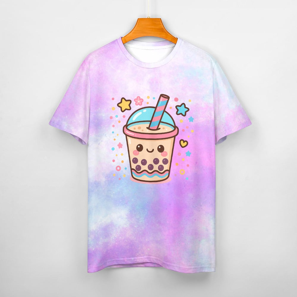 Boba Tea Gradient Galaxy Women's 100% Cotton T-Shirt
