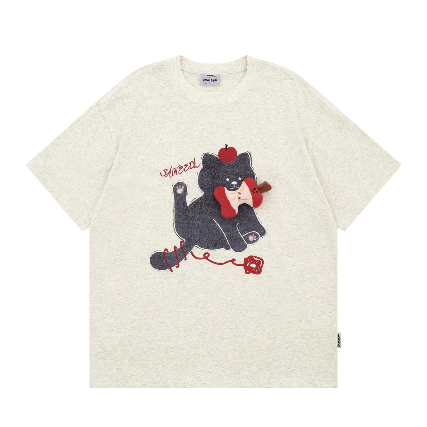 Playful Kitten Graphic Short Sleeved T-Shirt