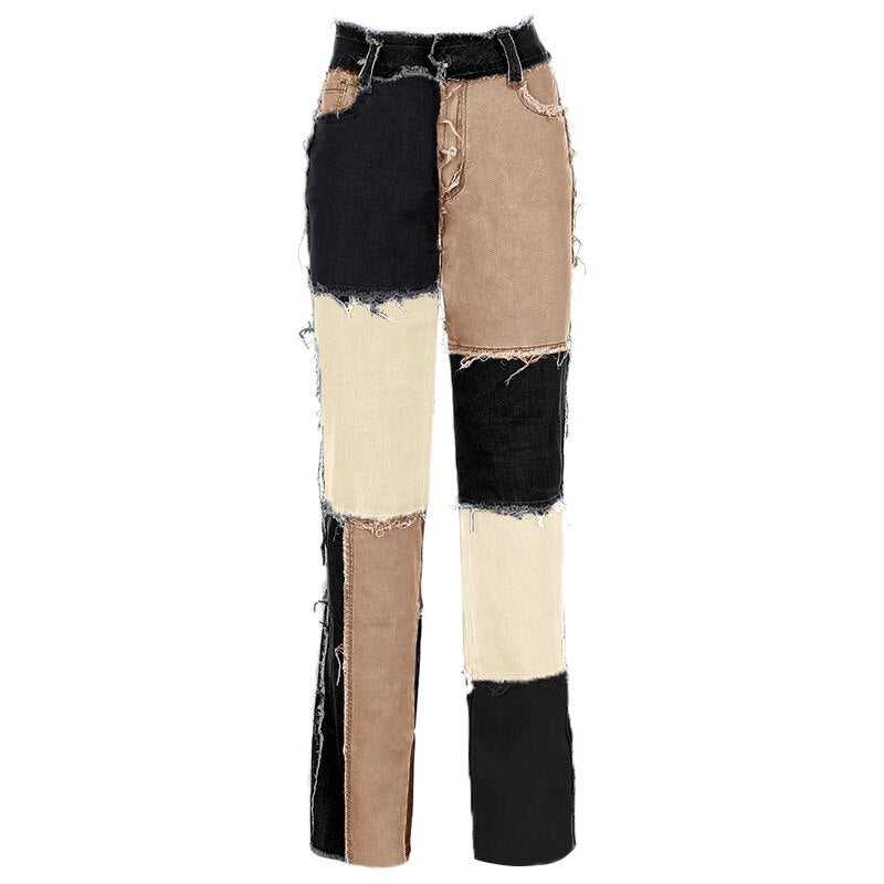 Harajuku Style Patchwork High Waist Hip Hop Trousers