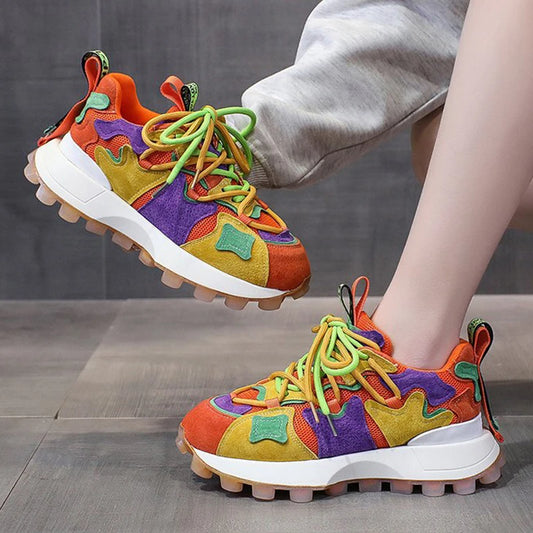Harajuku Style Breathable Platform Sneakers for Women