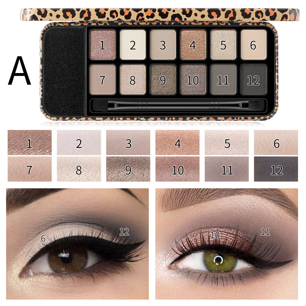 Vibrant Multicolor Leopard Eye Shadow Palette with Glitter