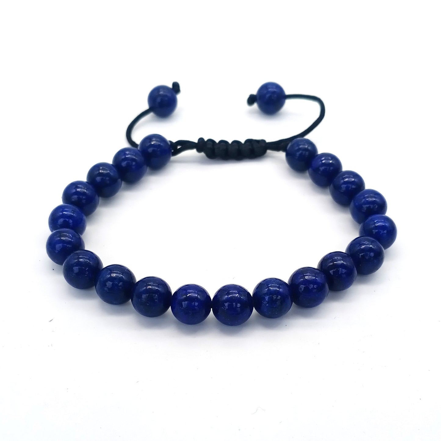 8mm Tiger Eye Stone Beads Bracelet - Adjustable & Braided