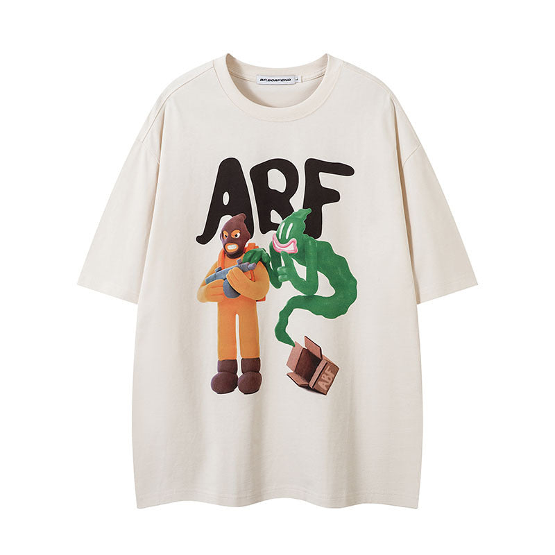Playful Penguin Print Short Sleeve T-Shirt for Men
