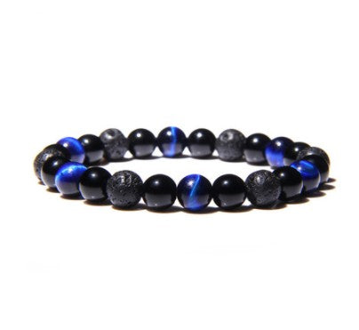 Stylish Tiger Eye & Obsidian Bracelet - Harajuku Vibes