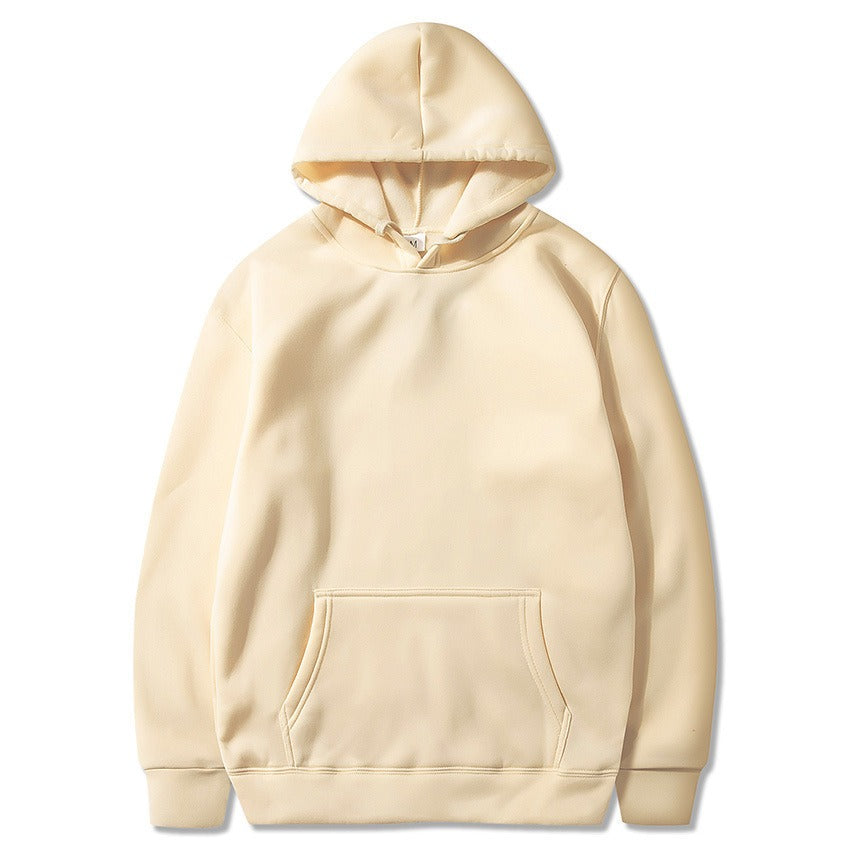 Harajuku Style Solid Color Plush Hoodie Sweatshirt