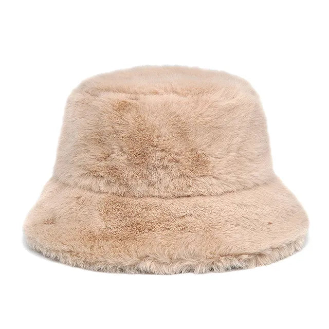 Harajuku Style Zebra Print Faux Fur Panama Bucket Hat