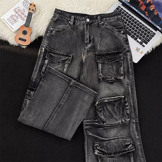 Heavy Industry Multi Pocket Tie Dye Workwear Jeans