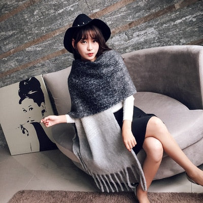 Mingjiebihuo Harajuku Style Plaid Scarf Shawl