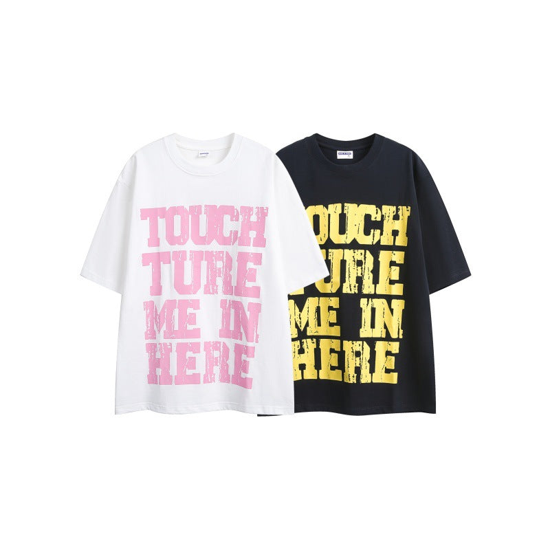 Harajuku Style Letter Printed Loose Fit Short Sleeve Tee
