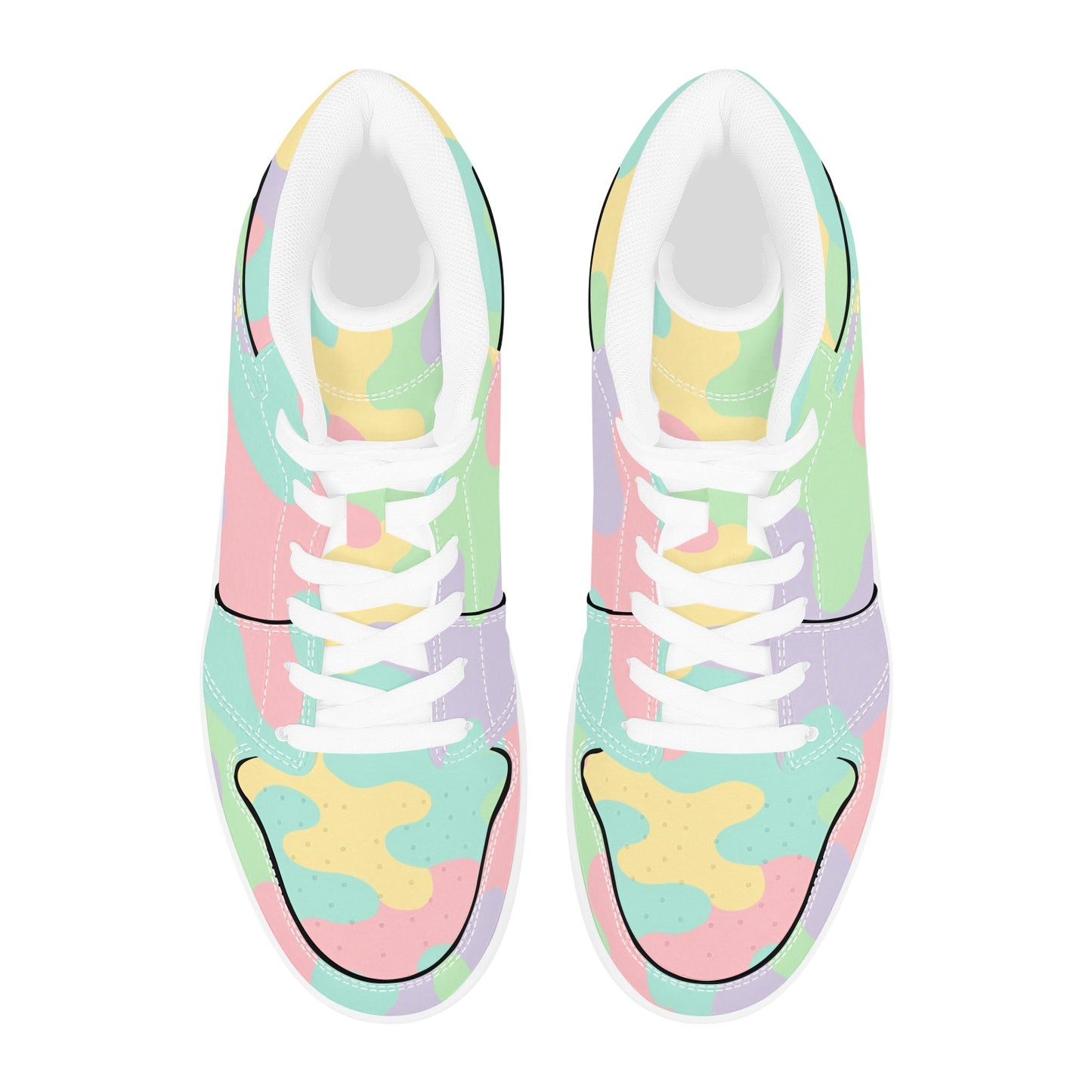 Harajuku Pastel Rainbow Camo Men's High Top Sneakers