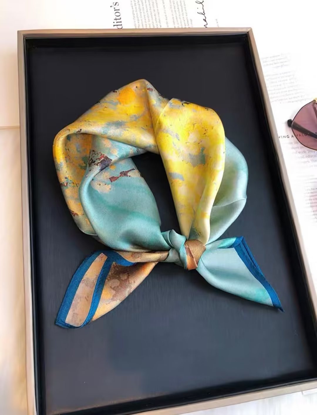 Harajuku Style Silk Scarf - Versatile Autumn Neckband & Headband