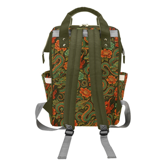 Red Dragon Devil Pattern Multi-Function Backpack