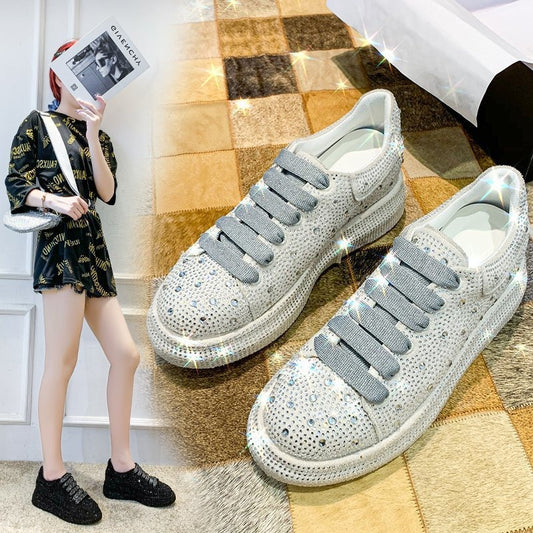 Trendy Full Diamond Sponge Cake Sole Sports Shoes