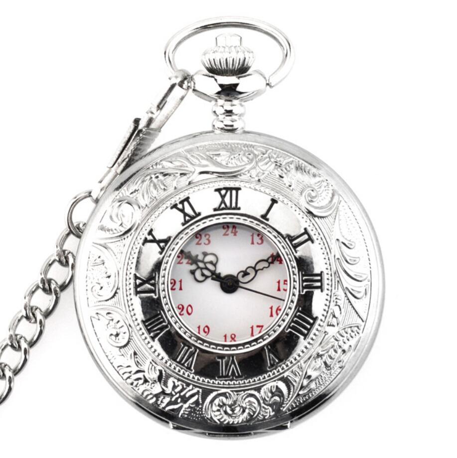 Gothic Big Roman Hollow Pocket Watch - Harajuku Style