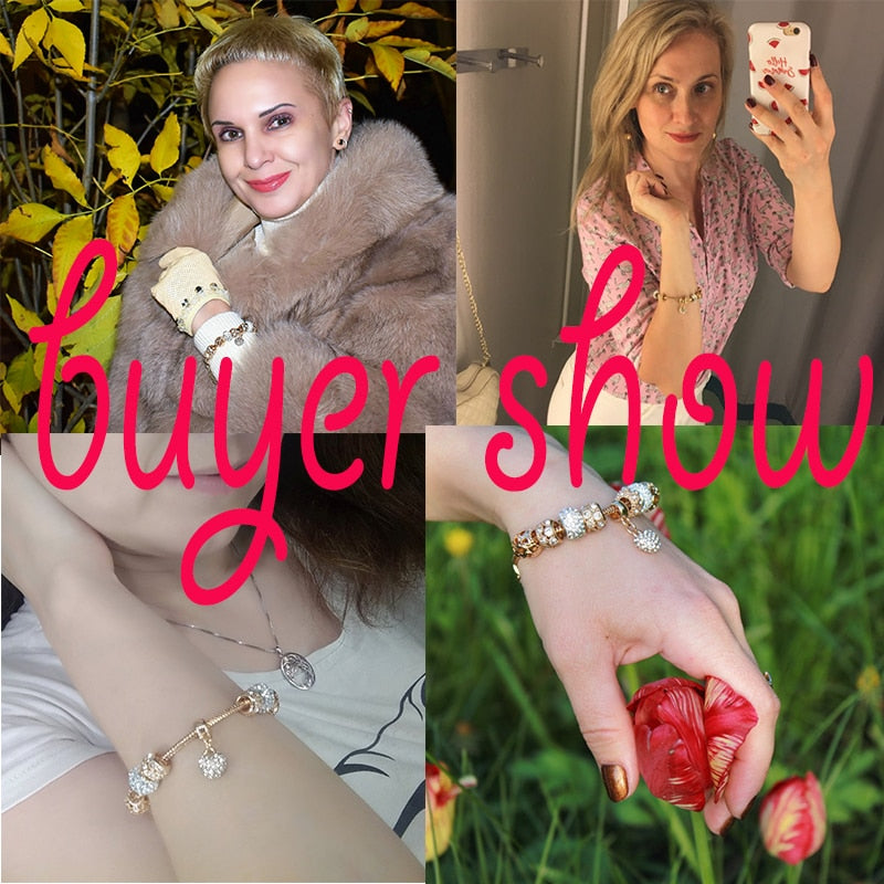 Trendy Gold Heart Charm Bracelets for Women