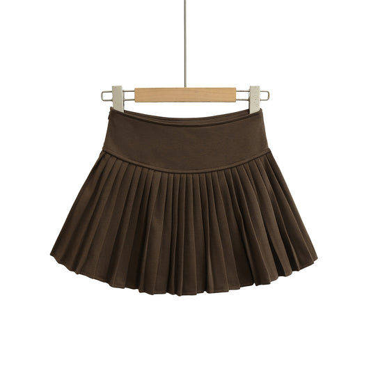 High Waisted Knitted Pleated Skirt