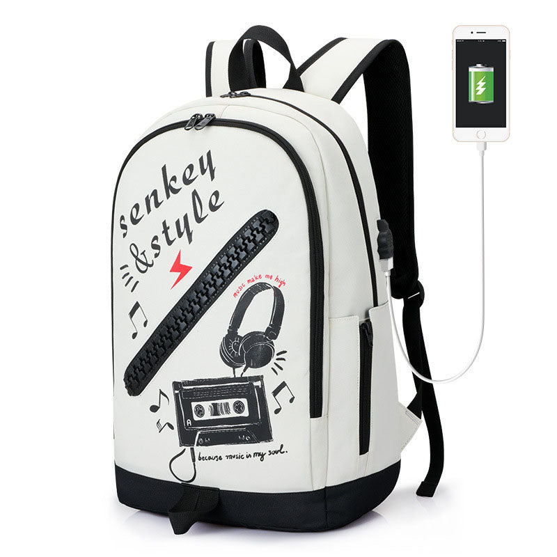 Harajuku Style Oxford Cloth Backpack - Large Zipper School Bag