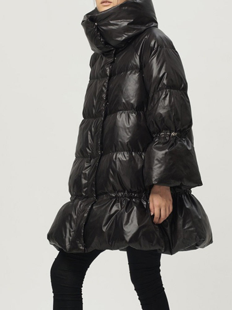 Harajuku Style Stand Collar Long Sleeve Parka
