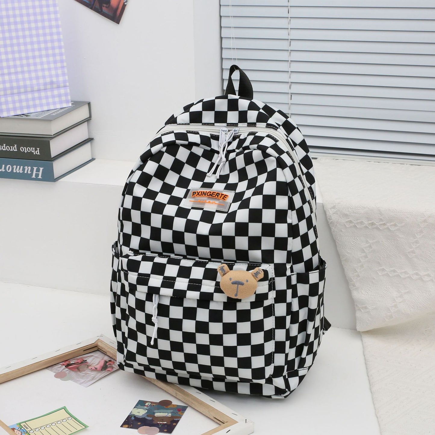 Harajuku Style Plaid Backpack - Large Capacity Schoolbag