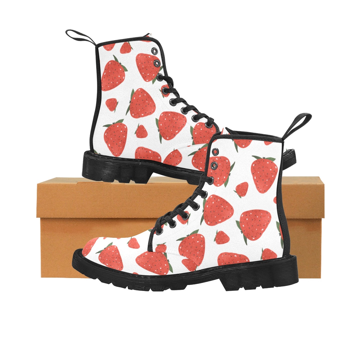 Strawberry Women's Lace Up Canvas Boots