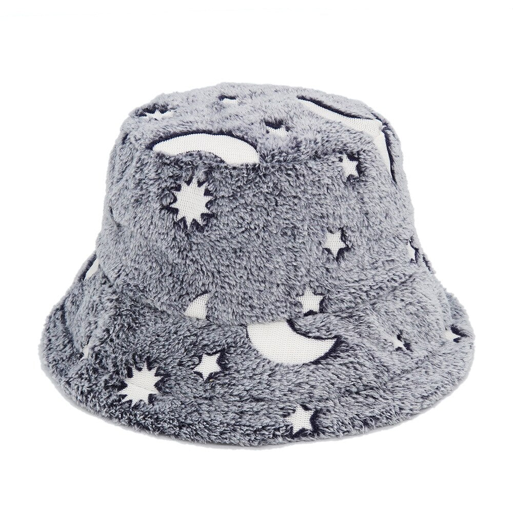 Camouflage Faux Fur Bucket Hat - Warm & Stylish Fisherman Hat