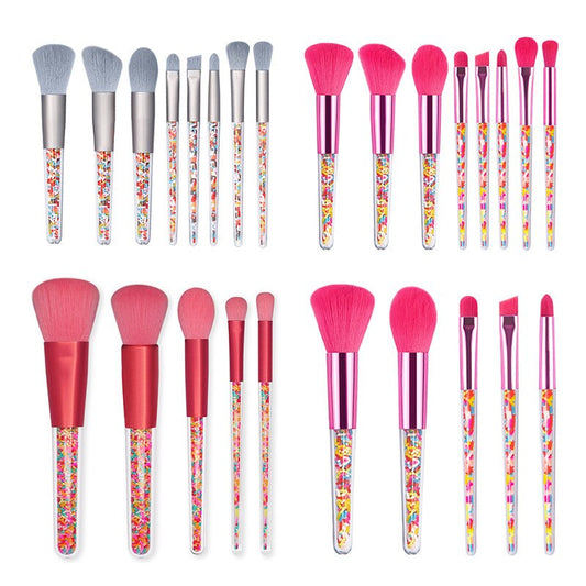 Candy-Themed Mini Makeup Brush Set - 5/8 Pcs
