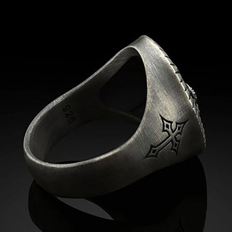 Vintage Silver Jesus Cross Ring - Harajuku Style Jewelry