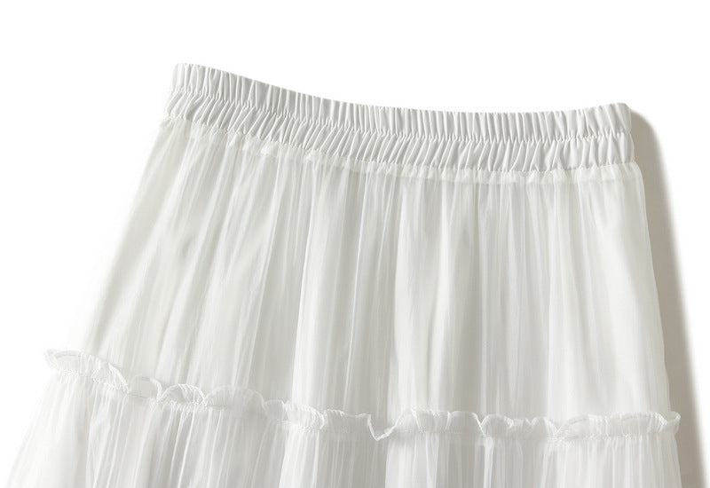 Playful High Waist Organza A-Line Skirt