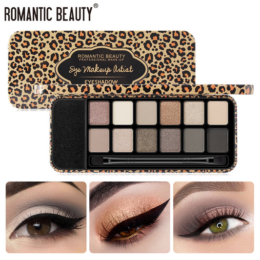 Vibrant Multicolor Leopard Eye Shadow Palette with Glitter