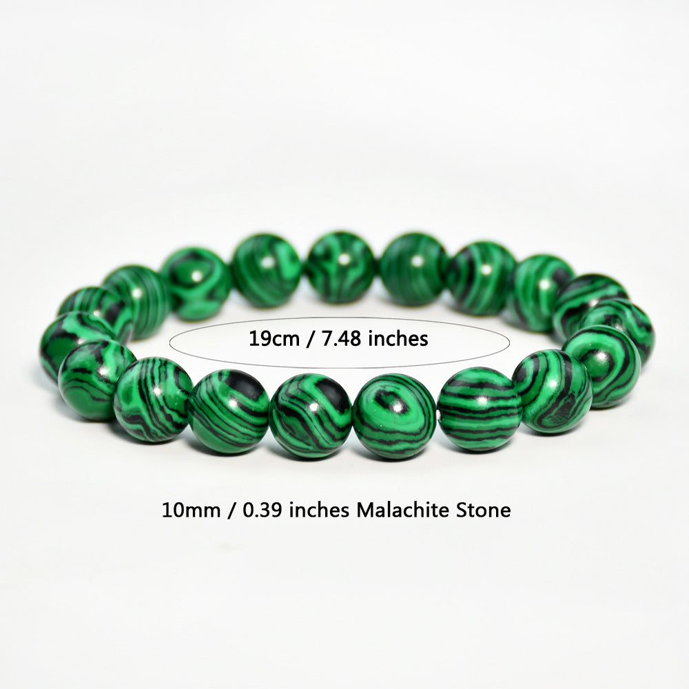 Playful Vintage Malachite Beaded Bracelet for Stacking