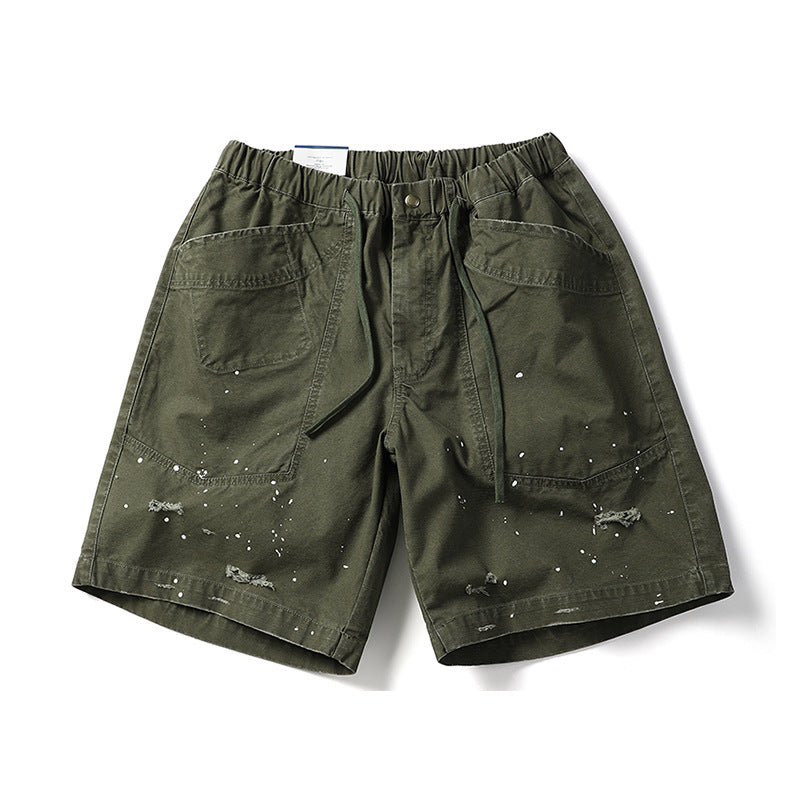 Harajuku Style Distressed Casual Workwear Shorts for Men