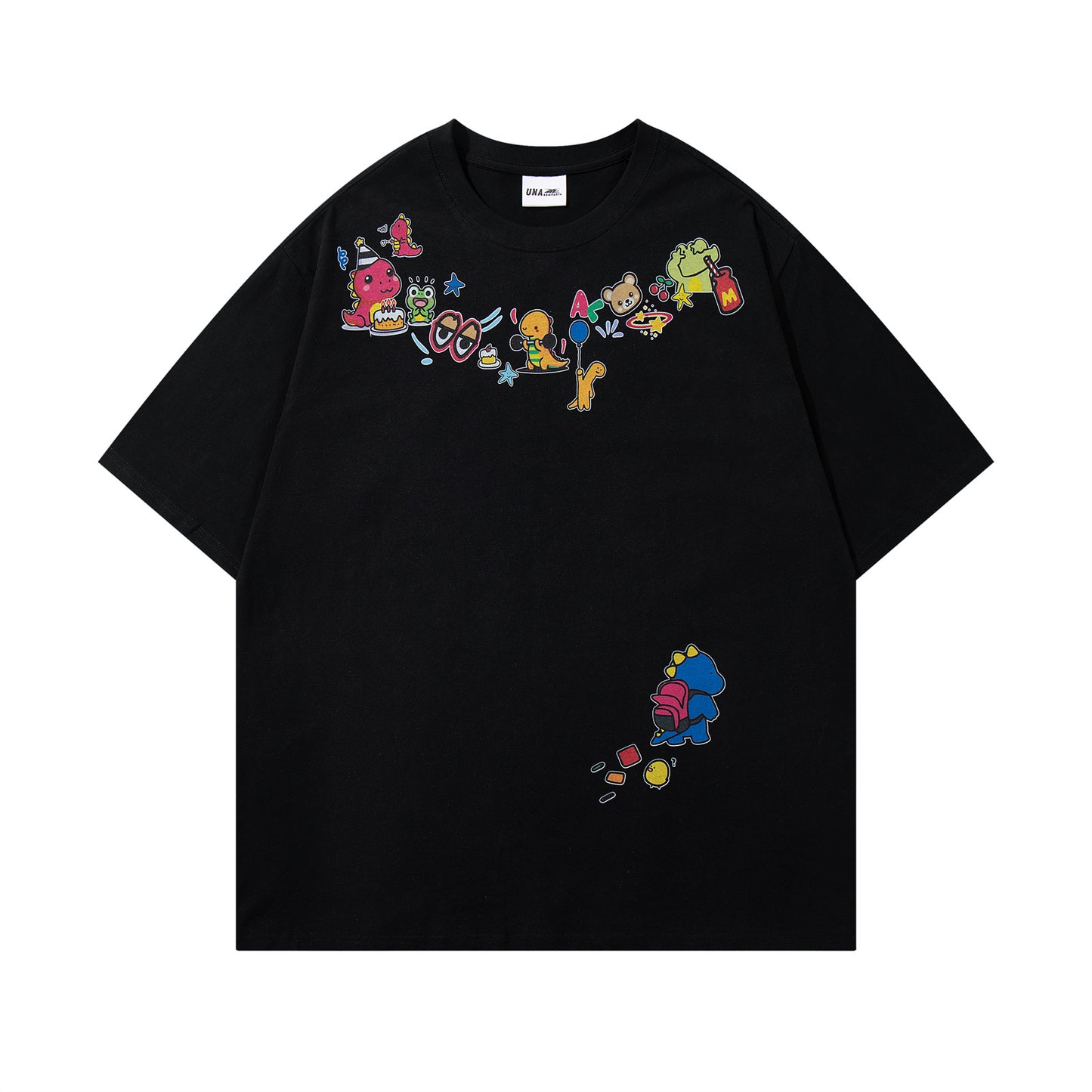 Retro Cute Cartoon Print Short Sleeve T-Shirt